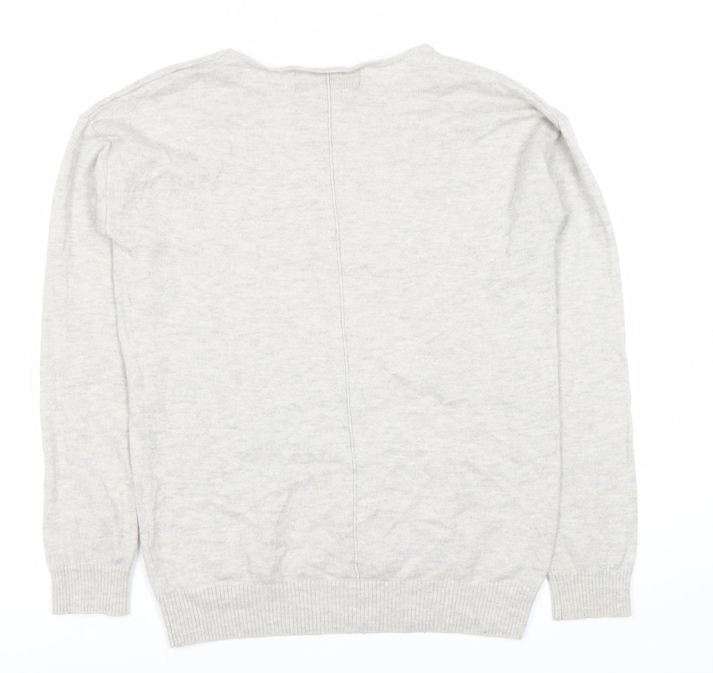 Fat Face Womens Grey Cotton Blend Pullover Jumper Size 12