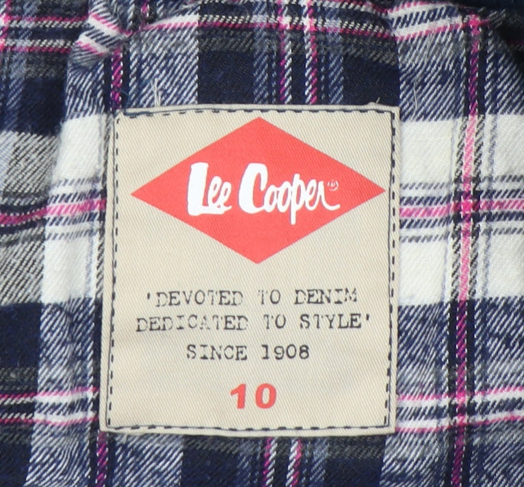 Lee Cooper Women Blue Size 10 Hooded Puffer Waistcoat Sleeveless