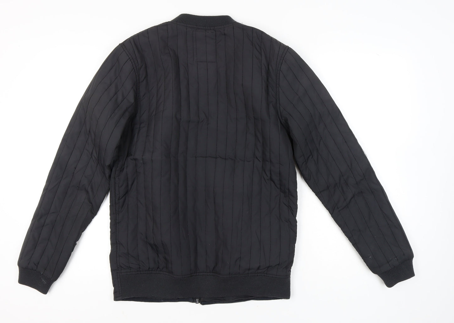 Fat Moose Men’s Black Bomber Jacket S Quilted Full Zip Outdoor