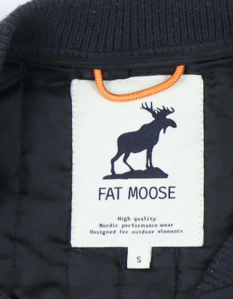 Fat Moose Men’s Black Bomber Jacket S Quilted Full Zip Outdoor