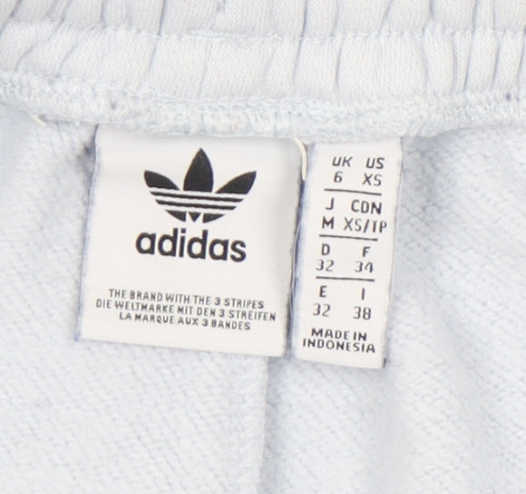 Adidas Womens Blue Sweatpants UK 6 Cotton Blend Joggers