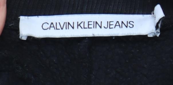 Calvin Klein Jeans Womens Black Beige Joggers Size S Logo Casual