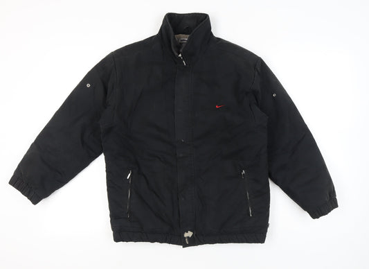 Nike Boys Black 12 Years Puffer Jacket Winter Coat Full Zip