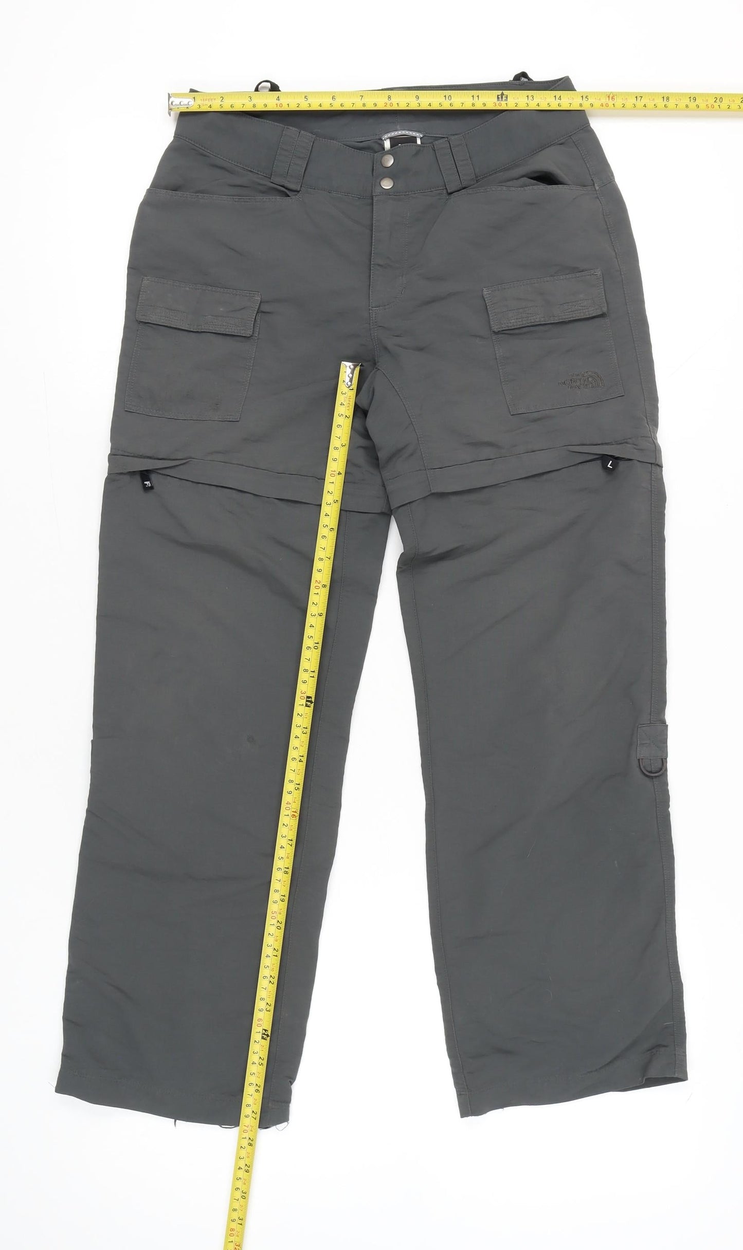The North Face Womens Grey Cargo Convertible Hiking Trousers Size 4