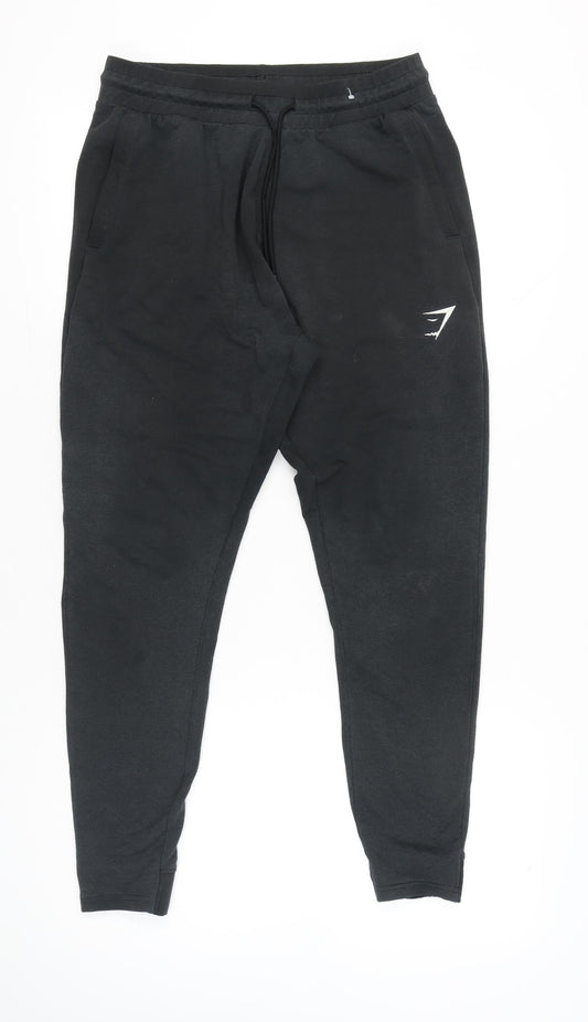 Gymshark Womens Black Joggers Size M Polyester Cotton Blend