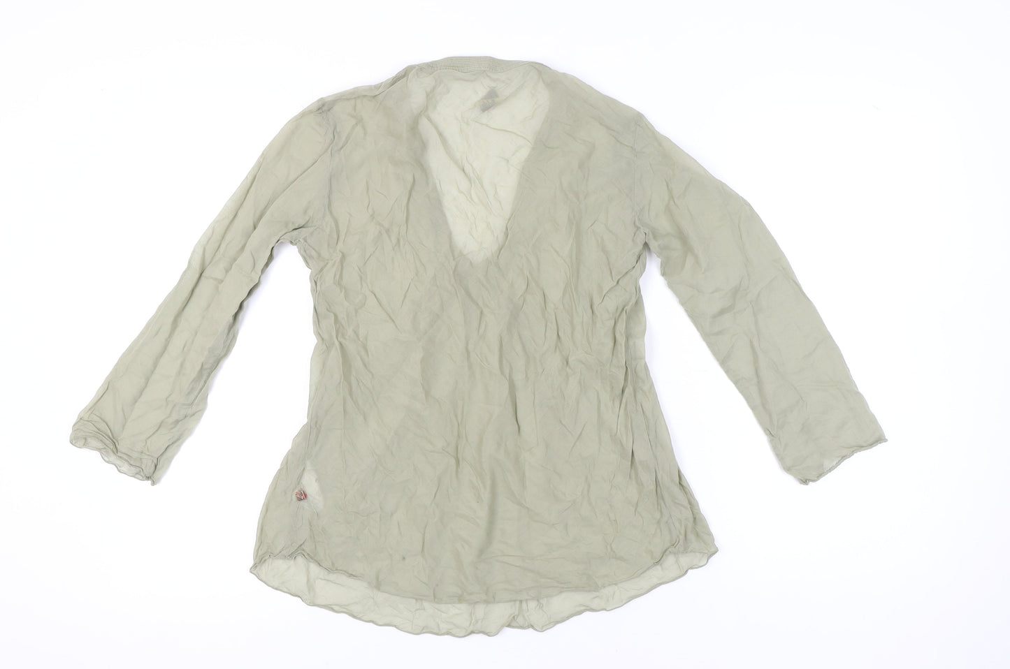 No.Lita Womens Beige Cotton Tunic Blouse Size 14 Long Sleeve