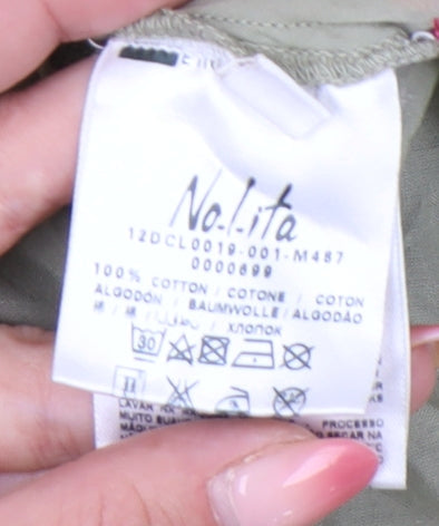 No.Lita Womens Beige Cotton Tunic Blouse Size 14 Long Sleeve