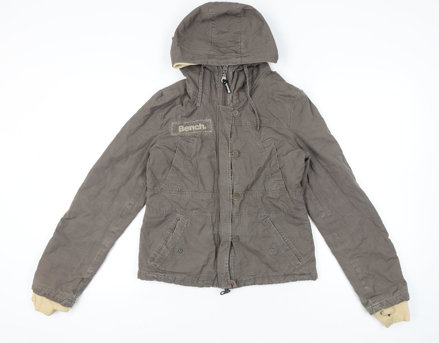 Bench Women's Beige Windbreaker Jacket Size 12