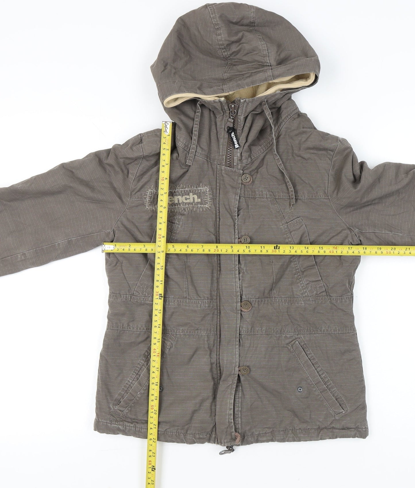Bench Women's Beige Windbreaker Jacket Size 12