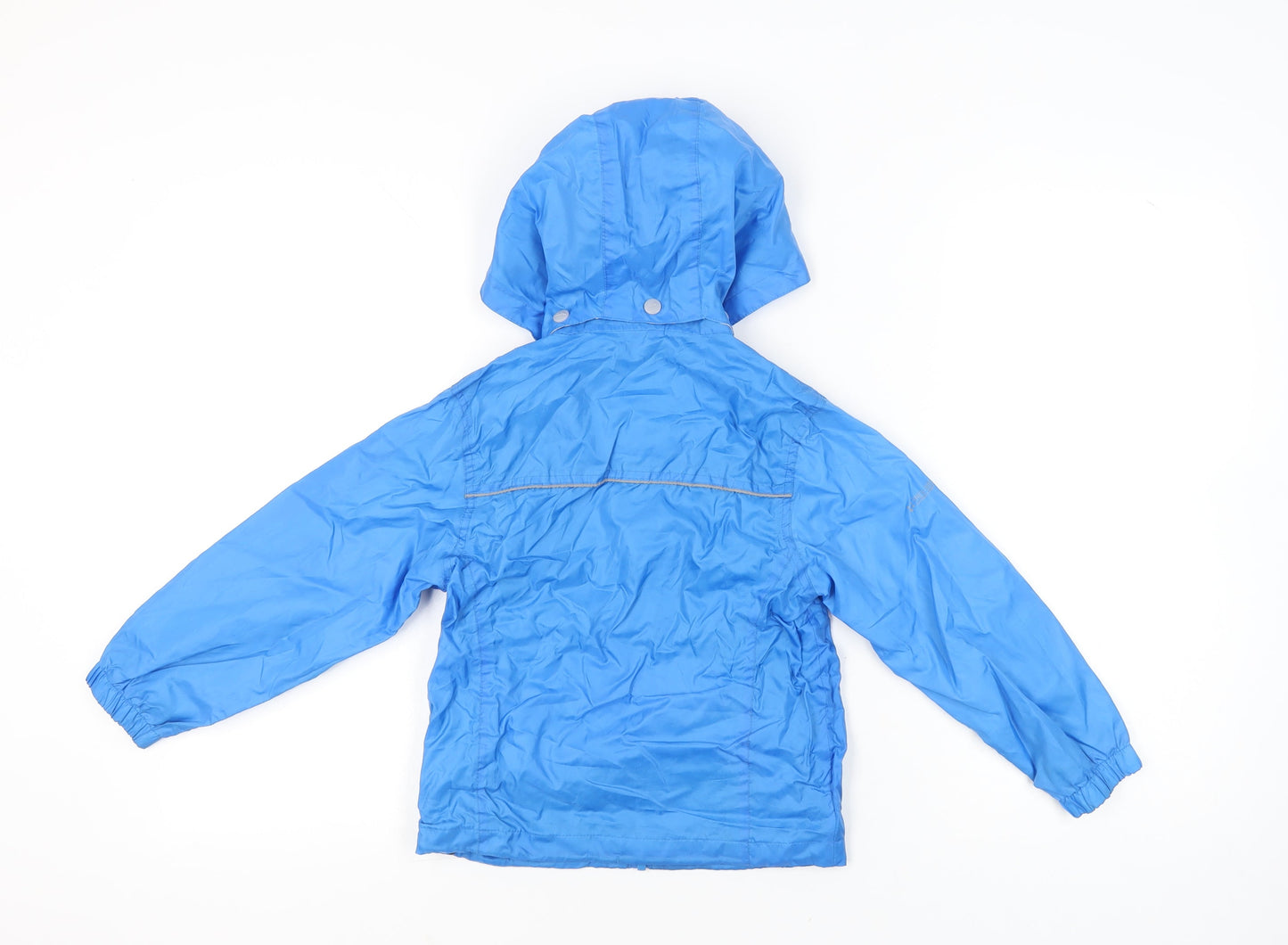 Trespass Boys Blue Waterproof Hooded Rain Coat Jacket 5-6 Years