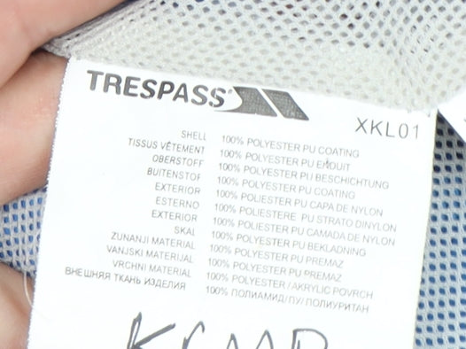 Trespass Boys Blue Waterproof Hooded Rain Coat Jacket 5-6 Years