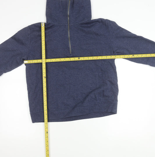 Joules Women’s Blue Half Zip Sweatshirt UK 12 Cotton Blend