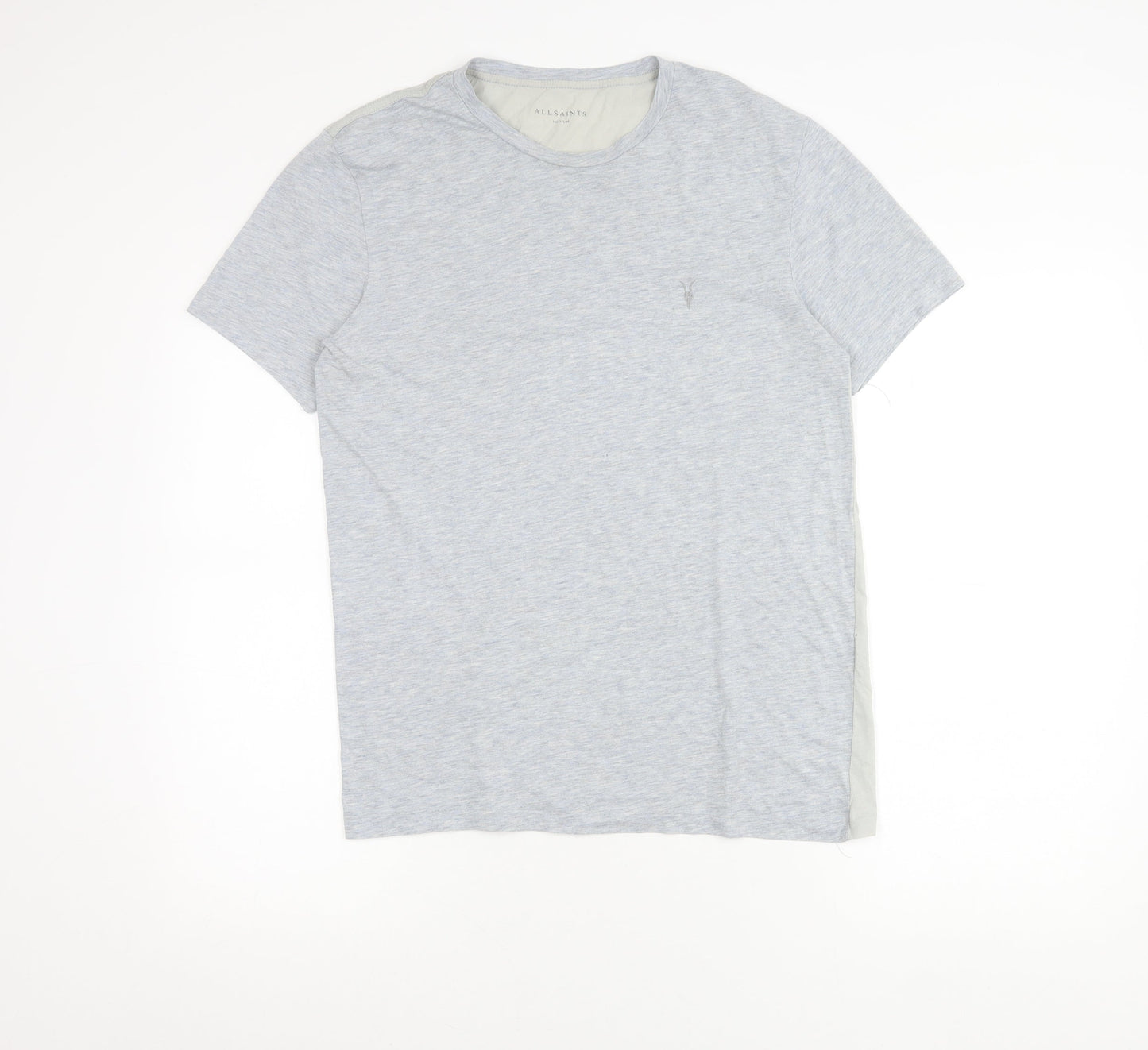 AllSaints Men’s Grey Cotton Crew Neck Short Sleeve T-Shirt Size M