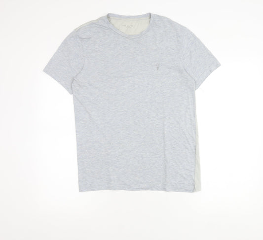AllSaints Men’s Grey Cotton Crew Neck Short Sleeve T-Shirt Size M