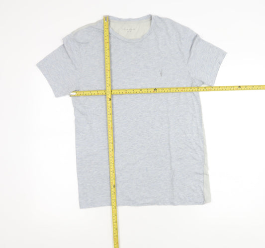 AllSaints Men’s Grey Cotton Crew Neck Short Sleeve T-Shirt Size M