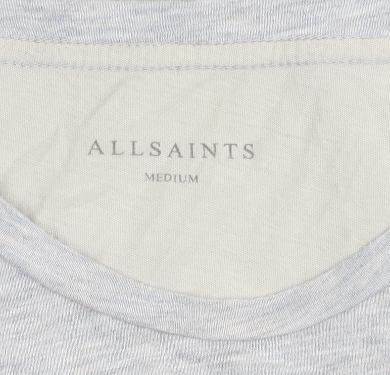 AllSaints Men’s Grey Cotton Crew Neck Short Sleeve T-Shirt Size M