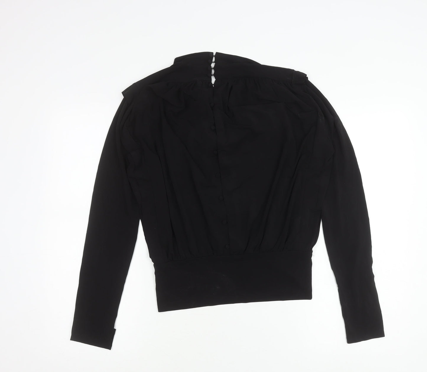 French Connection Womens Black Long Sleeve Cowl Neck Blouse M