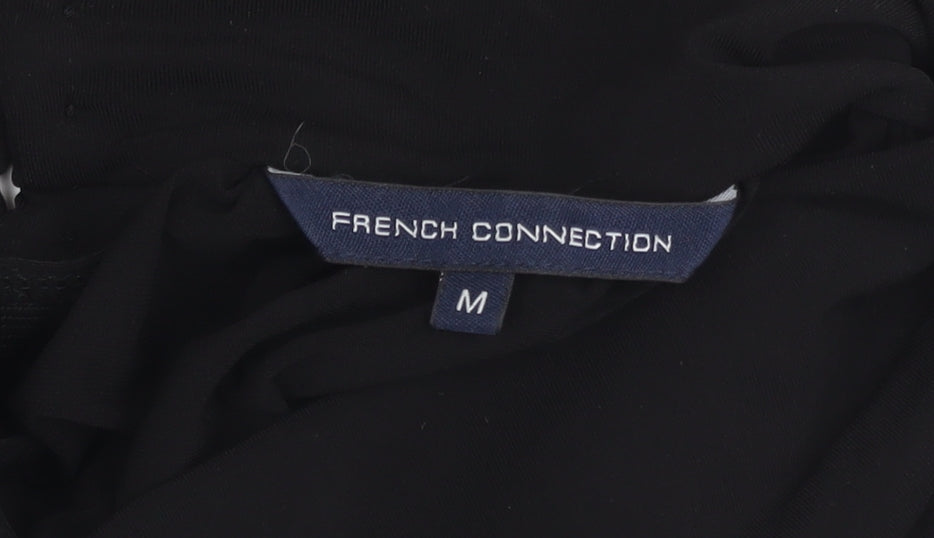 French Connection Womens Black Long Sleeve Cowl Neck Blouse M