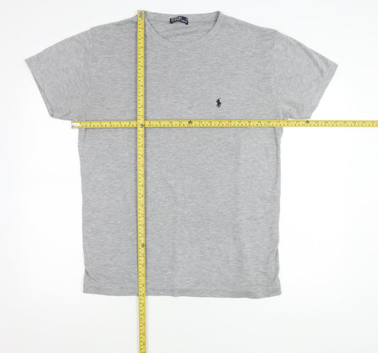Ralph Lauren Mens Grey XL Crew Neck Cotton T-Shirt Classic Logo