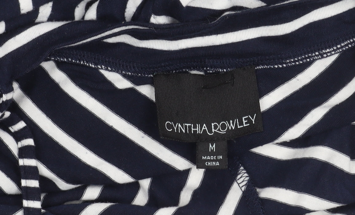 Cynthia Rowley Women’s Blue Striped Midi Swing Dress Size M