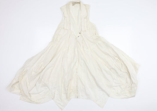 AllSaints Womens Ivory Cotton Sleeveless Swing Midi Dress Size 6
