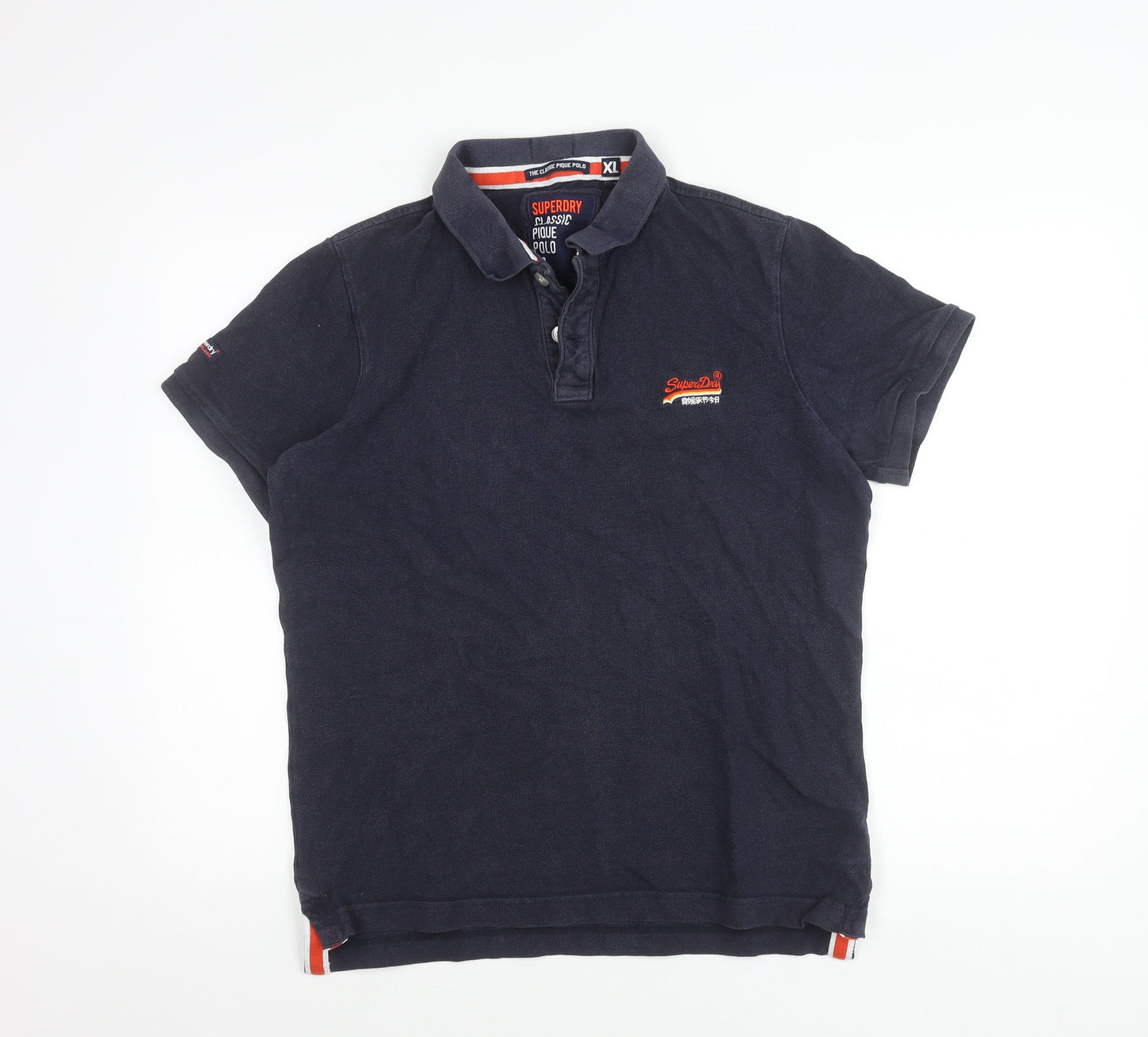 Superdry Men’s Blue XL Classic Pique Polo Shirt Cotton Logo
