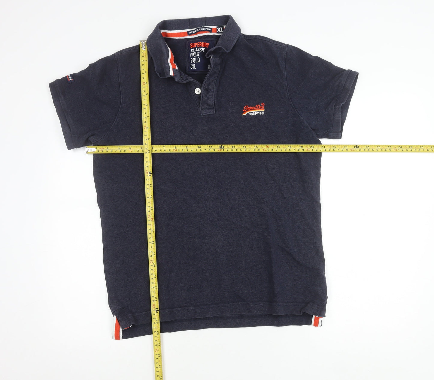 Superdry Men’s Blue XL Classic Pique Polo Shirt Cotton Logo