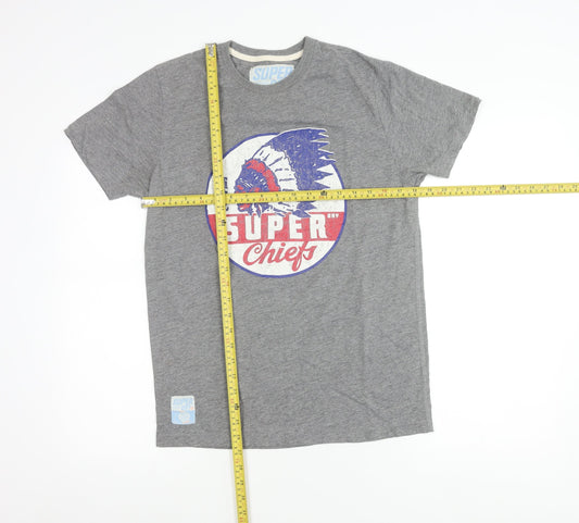 Mens UK Size S Superdry Grey Cotton Blend T-Shirt