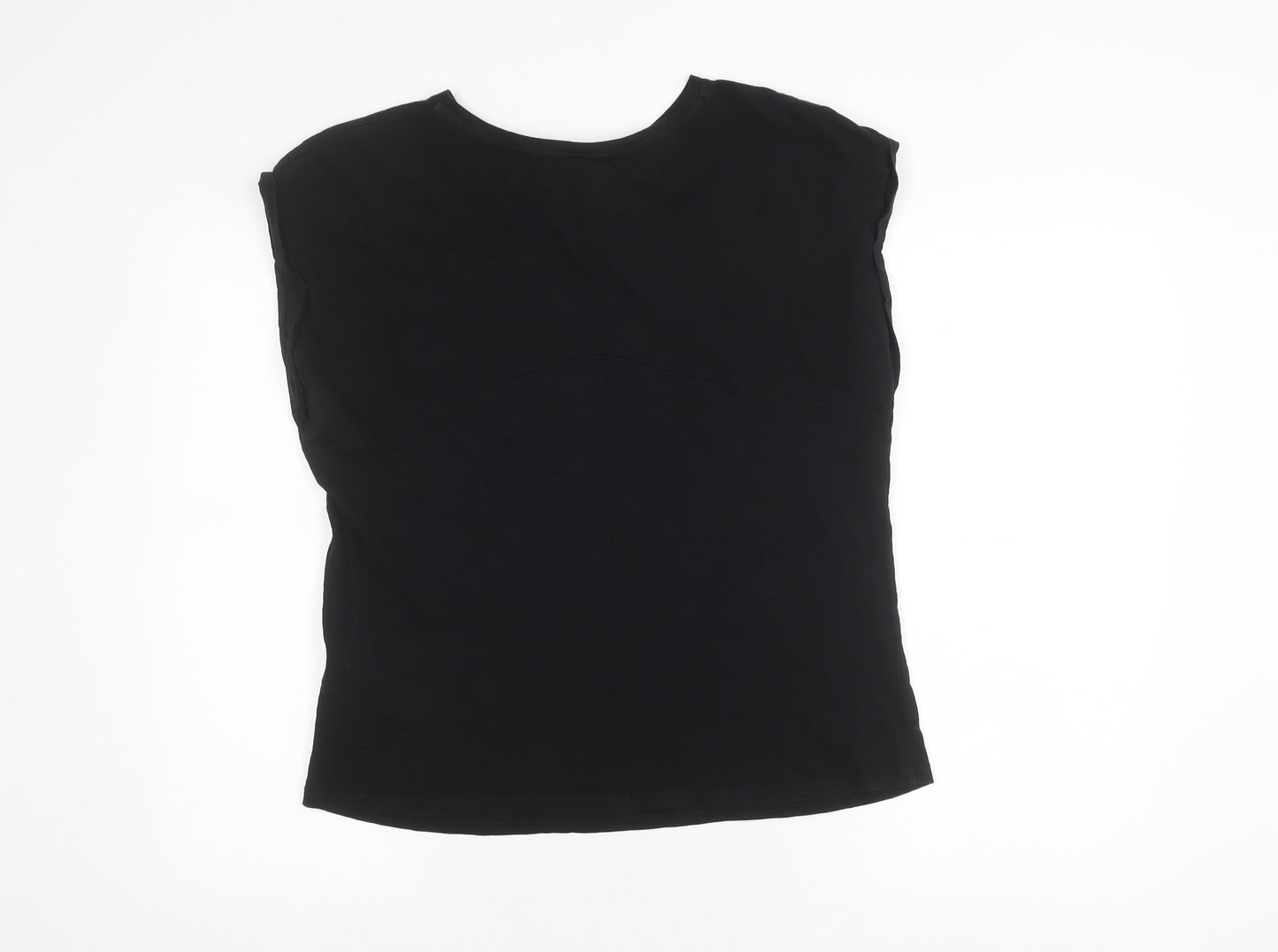 Mint Velvet Womens Black Sleeveless Rhinestone T-Shirt Size M