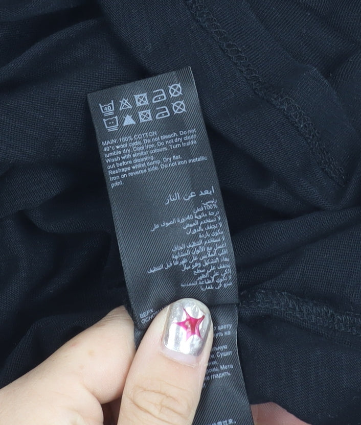 Mint Velvet Womens Black Sleeveless Rhinestone T-Shirt Size M