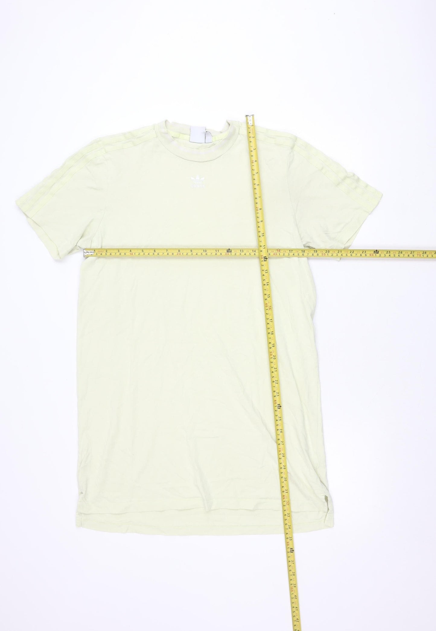 Adidas Womens Green T-Shirt Size 14 Short Sleeve Cotton Blend