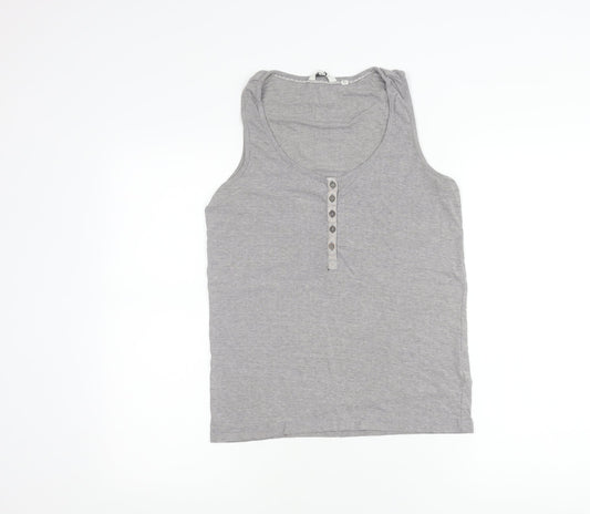FatFace Womens Grey Tank Top UK 10 Sleeveless Scoop Neck Jersey