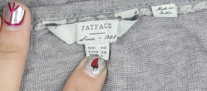 FatFace Womens Grey Tank Top UK 10 Sleeveless Scoop Neck Jersey