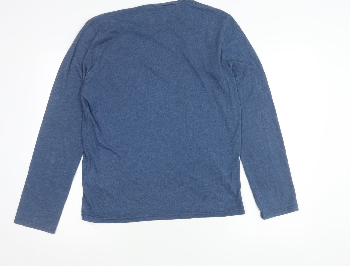Hollister Men’s Blue Long Sleeve Crew Neck Logo Pocket T-Shirt Size S