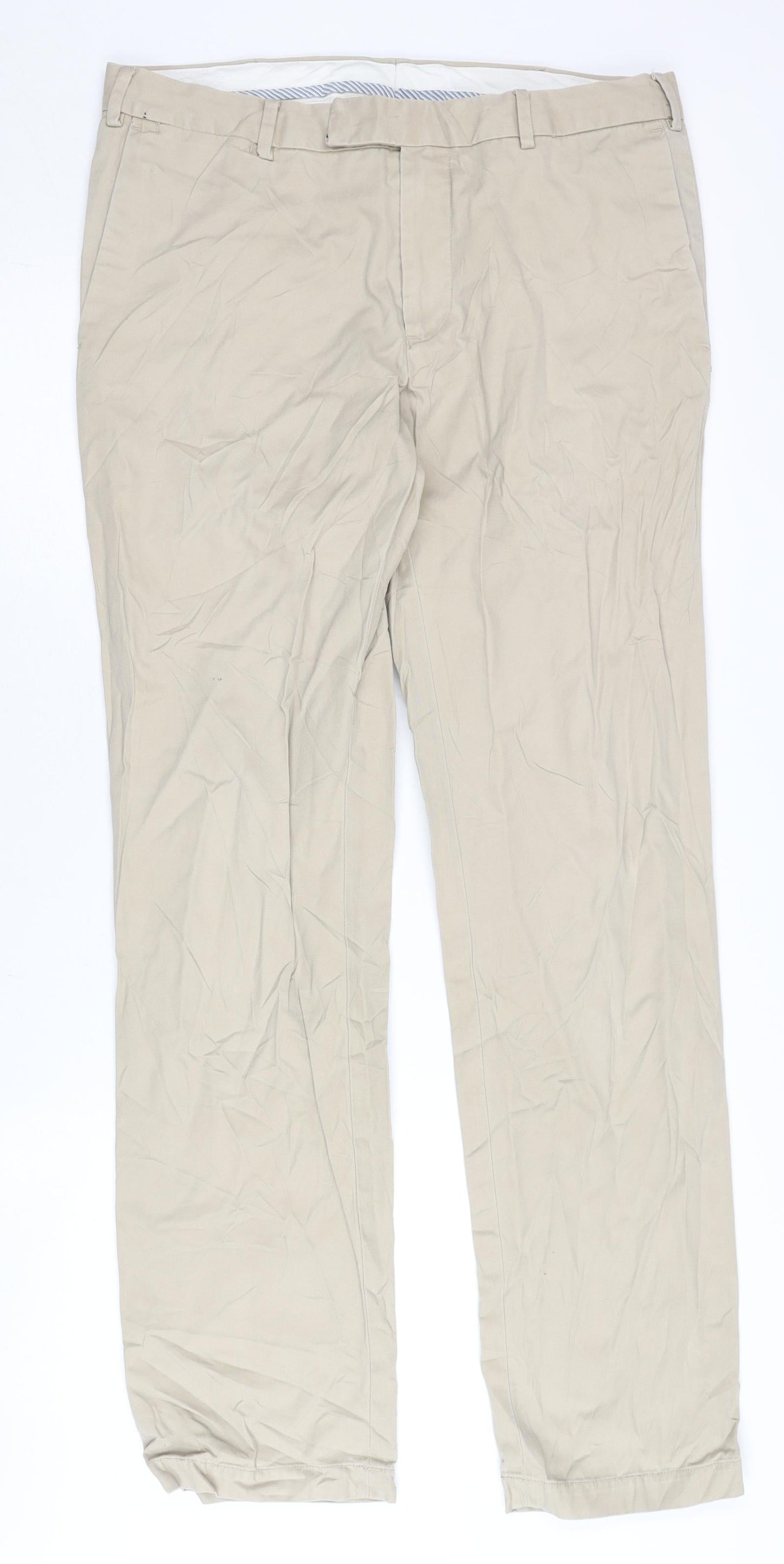 Ralph Lauren Polo Men’s Beige Chino Trousers 34W 34L Straight Fit