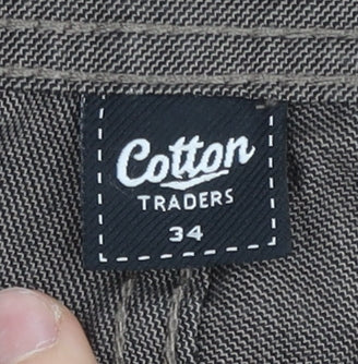 Cotton Traders Women Brown Chino Trousers Size 34 Stretch Comfort
