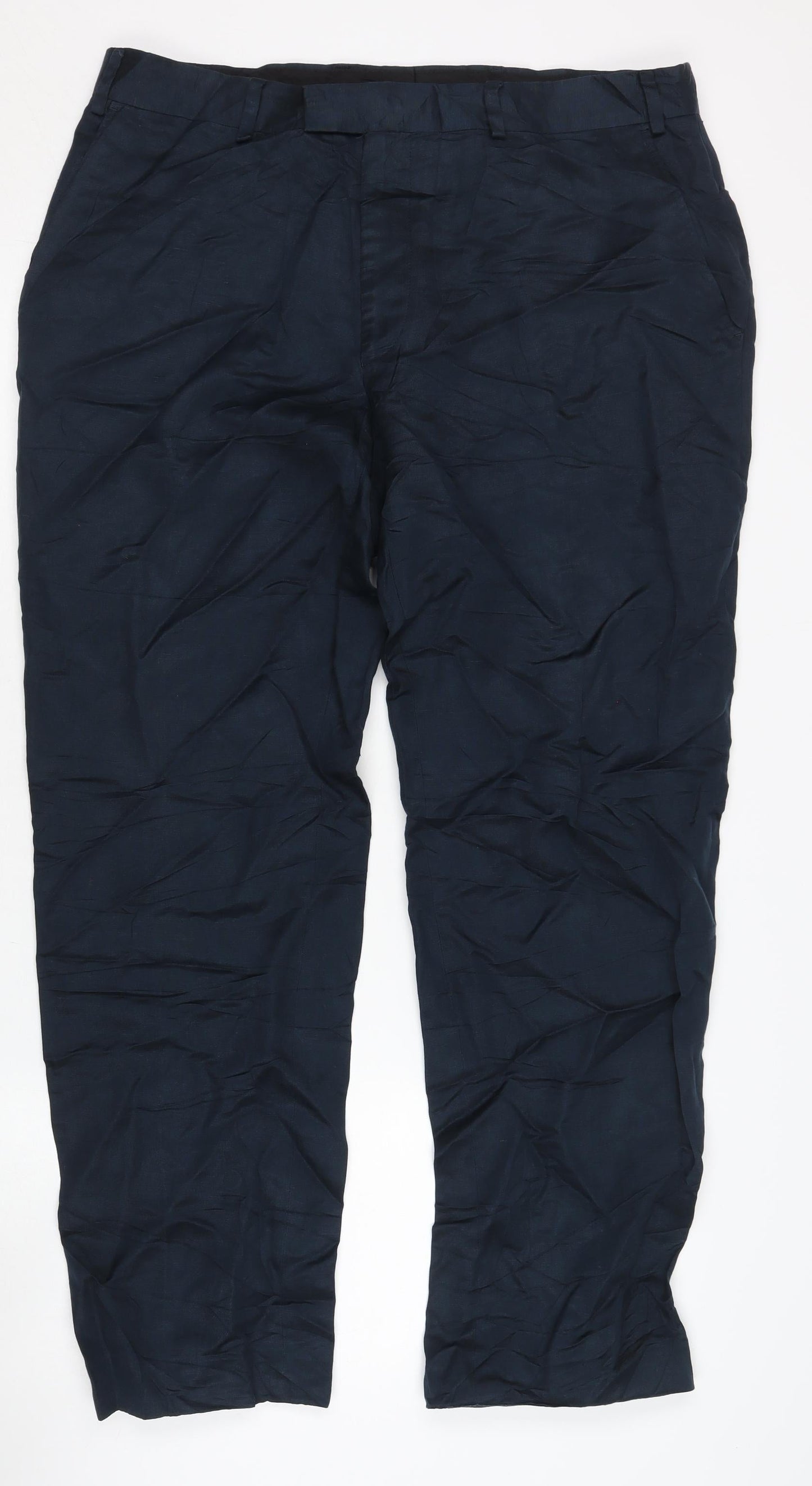 Jaeger Men’s Blue Linen Lyocell Dress Pants 36R Straight Leg