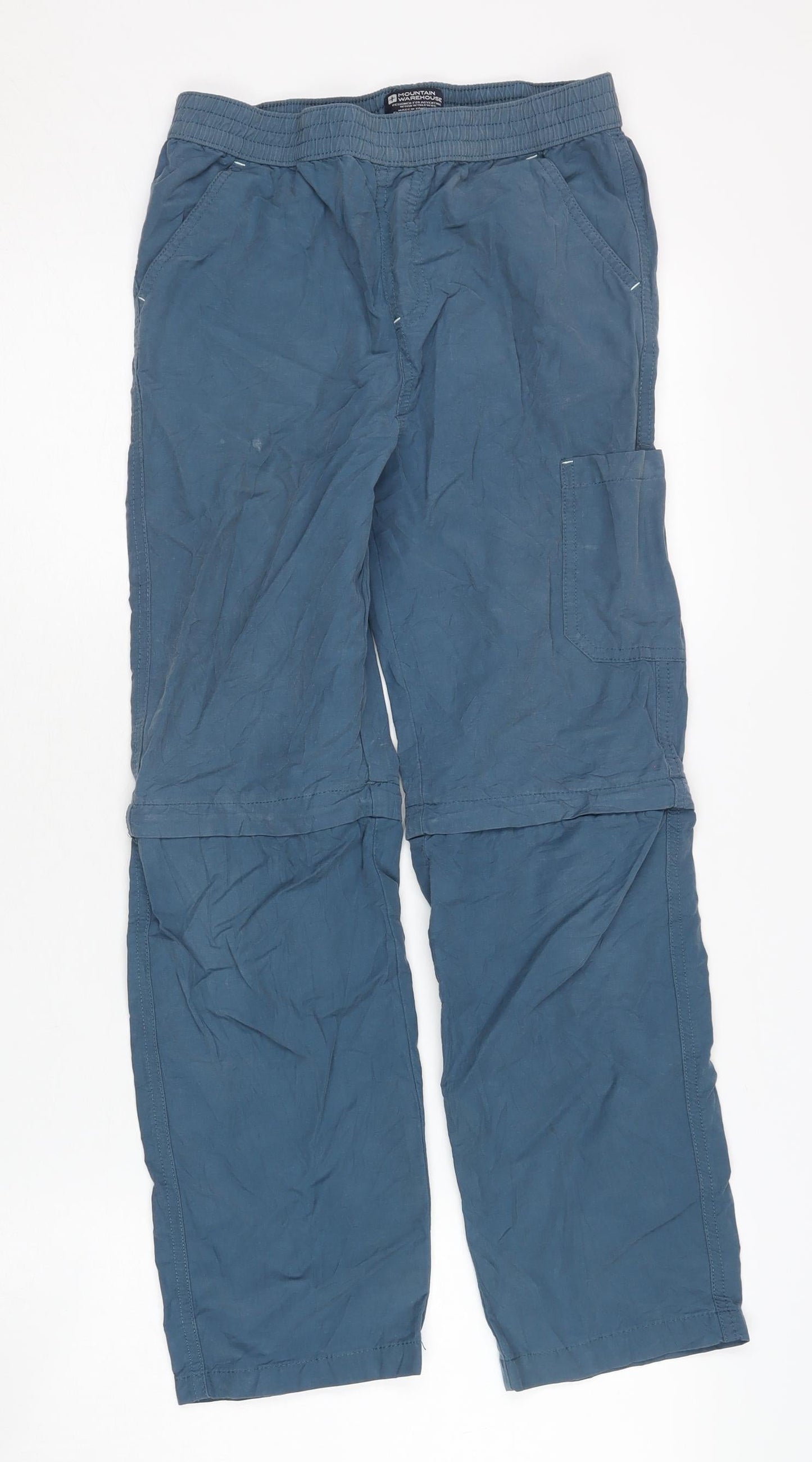 Mountain Warehouse Boys Blue 9-10 Yrs Convertible Hiking Trousers