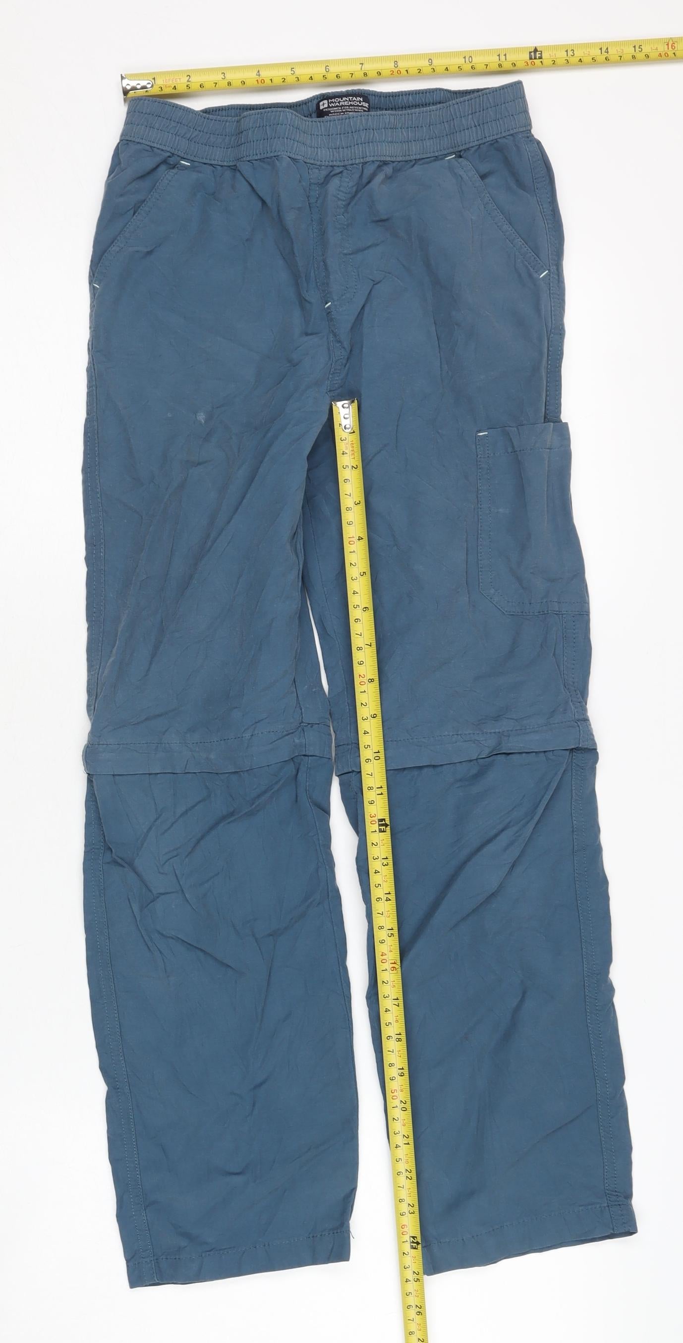 Mountain Warehouse Boys Blue 9-10 Yrs Convertible Hiking Trousers