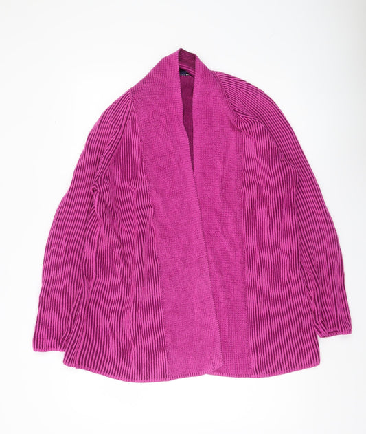 Womens UK S Regular Lands' End Pink Cardigan Chunky-Knit