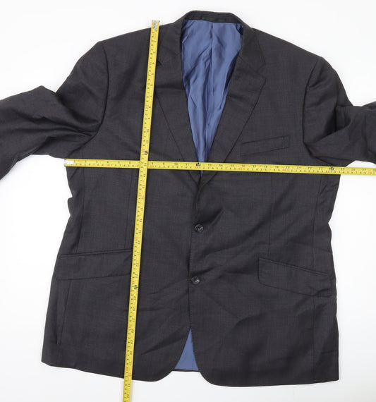 Samuel Windsor Men’s Grey Wool Blazer Jacket 46R Two Button Classic