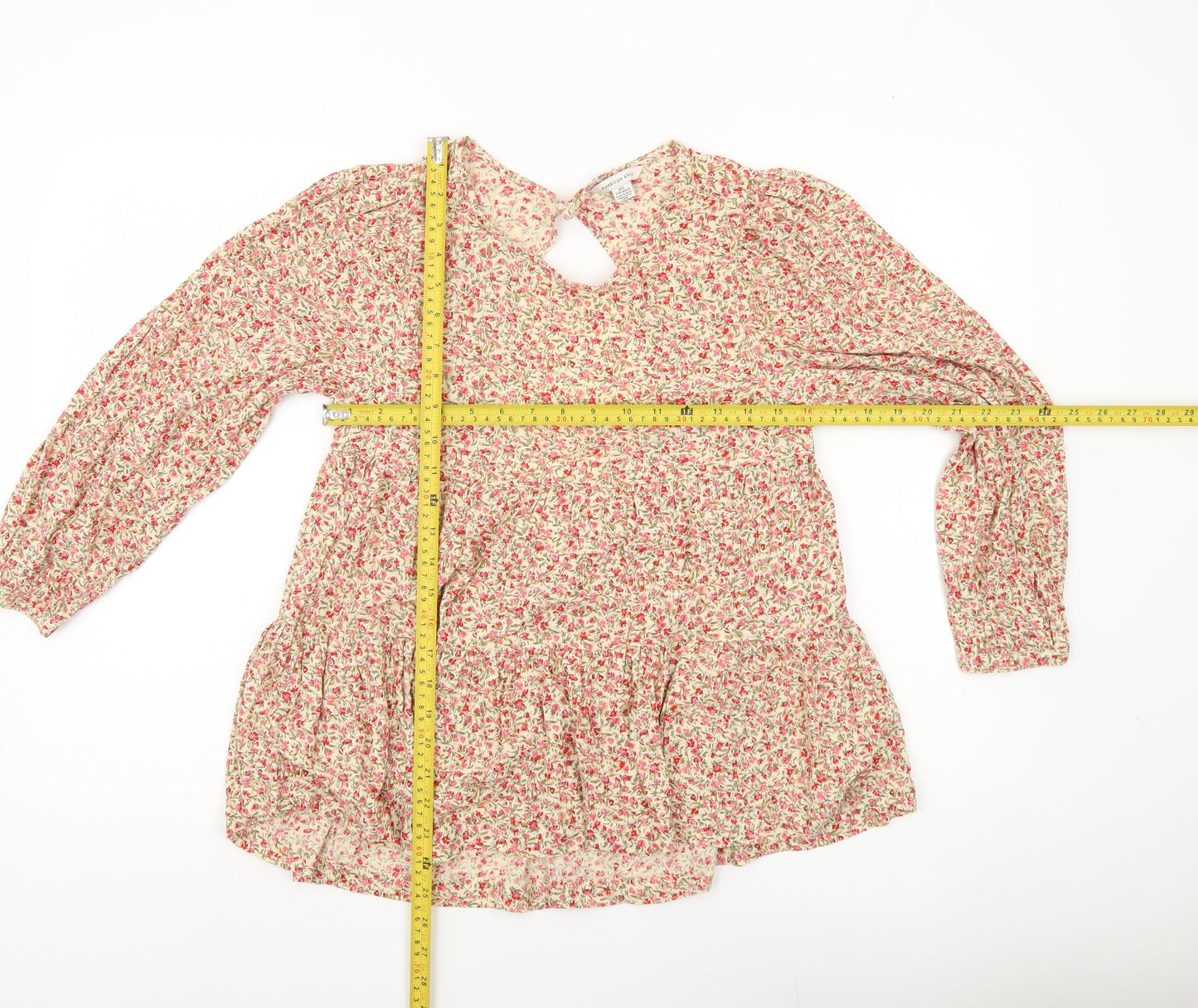 American Eagle Womens Multicoloured Floral Tunic Blouse XXS Viscose