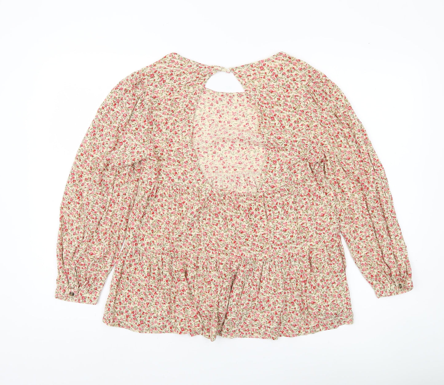 American Eagle Womens Multicoloured Floral Tunic Blouse XXS Viscose