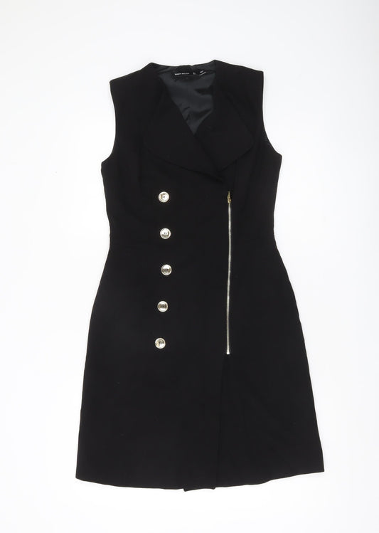 Karen Millen Womens Black Size 8 Sleeveless Shift Dress Work Party