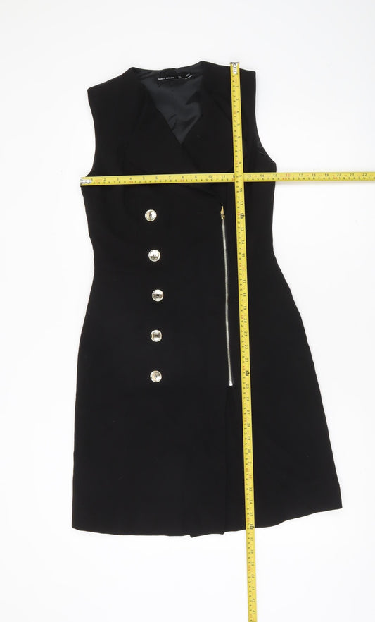 Karen Millen Womens Black Size 8 Sleeveless Shift Dress Work Party