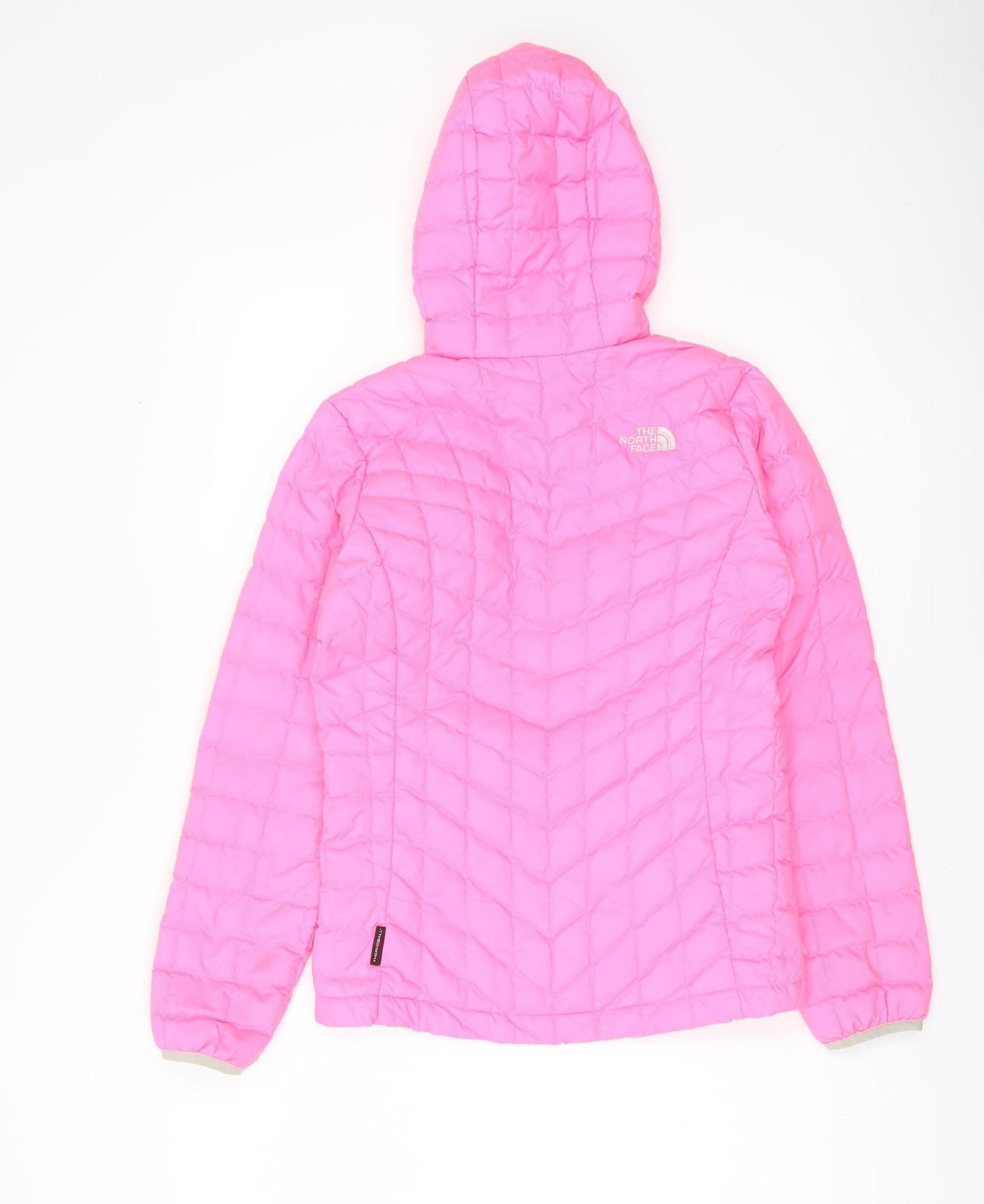 The North Face Girls Pink Hooded Puffer Jacket Size 10 Years Polyester