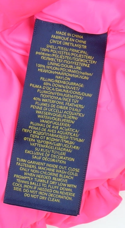 Ralph Lauren Teens Pink Puffer Jacket Hooded Size 14