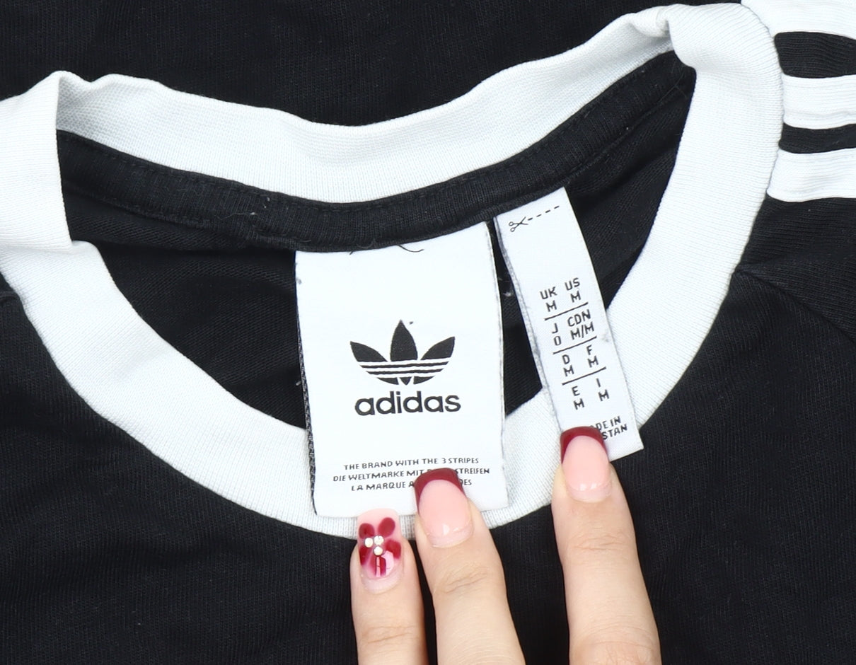 Adidas Mens Black Medium Crew Neck Short Sleeve Sports T-Shirt