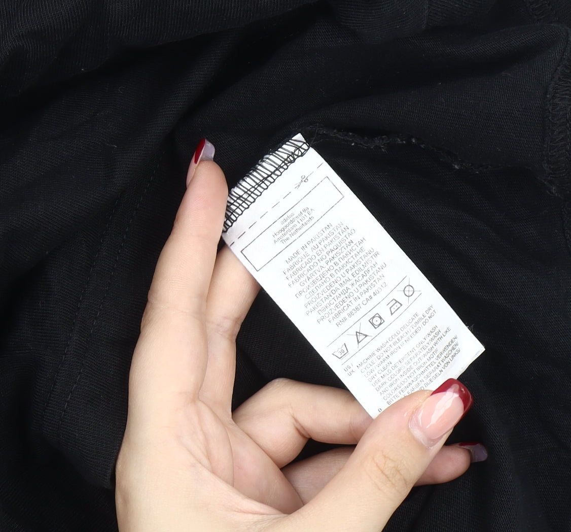 Adidas Mens Black Medium Crew Neck Short Sleeve Sports T-Shirt