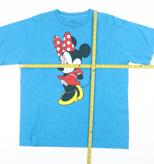 Disney Teens Blue Minnie Mouse Graphic T-Shirt Size 12 Cotton